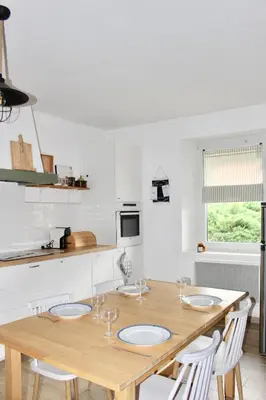 Cuisine ou kitchenette dans l'établissement Superbe appartement duplex à Kaysersberg en Alsace