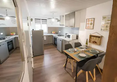 Cuisine ou kitchenette dans l'établissement L'industr'ILL au cœur De l'Alsace