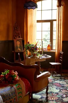 Coin salon dans l'établissement Domaine Bohème I art de vivre