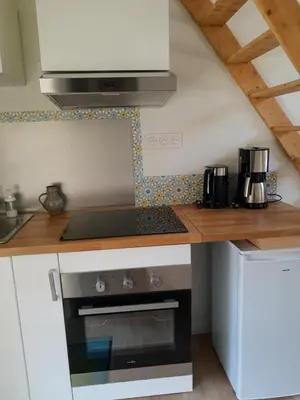 Cuisine ou kitchenette dans l'établissement Studio calme et lumineux avec terrasse