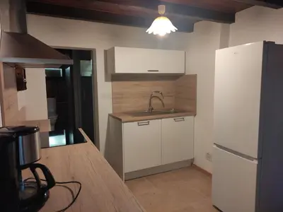 Cuisine ou kitchenette dans l'établissement Gîte du Mont
