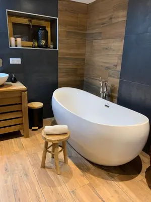 Salle de bains dans l'établissement Chalet « à l’orée du bois »