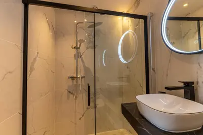 Salle de bains dans l'établissement Appartement Cosy avec Jardin au Centre Historique de Sélestat & Proche Europa-Park