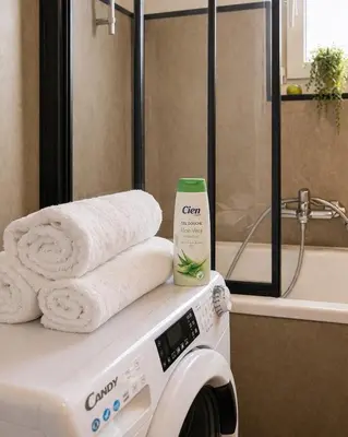 Salle de bains dans l'établissement Studio 26 m2 à Mulhouse - Terrasse & Stationnement - Accès UHA & Tram