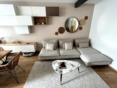 Coin salon dans l'établissement Chambre cosy, proche centre-ville et gare