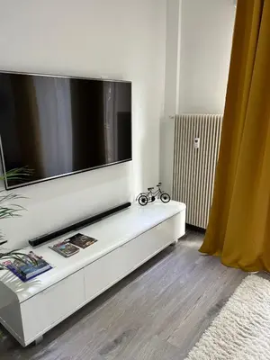 Télévision ou salle de divertissement dans l'établissement Superbe appartement lumineux avec parking gratuit