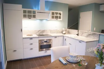 Cuisine ou kitchenette dans l'établissement Au coeur de l'Alsace - Gîtes