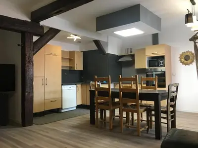 Cuisine ou kitchenette dans l'établissement Le gite 5 - Le Château du Landsberg