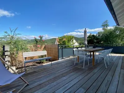 Vue générale sur la montagne ou vue sur la montagne depuis la maison de vacances