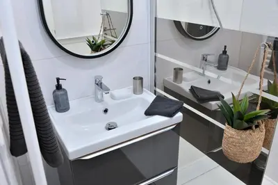 Salle de bains dans l'établissement Les suites du centre historique