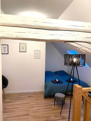 Un ou plusieurs lits dans un hébergement de l'établissement Duplex moderne à 10 minutes de Colmar