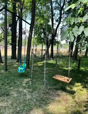 Jardin de l'établissement Chez Bernadette Alsace prox Route des Vins et Europa Park Rulantica