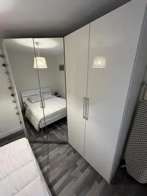 Un ou plusieurs lits dans un hébergement de l'établissement Appartement de Camargaux 70m2 secteur très calme