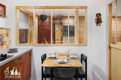 Cuisine ou kitchenette dans l'établissement Gîte des 3 lutins