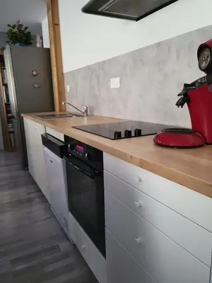 Cuisine ou kitchenette dans l'établissement La Ferme du Badon
