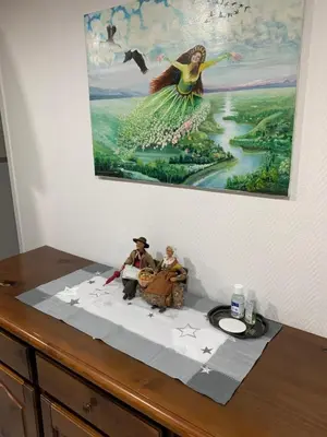 Plan de l'établissement Chambre rustique avec double lit et sa salle de bain privée