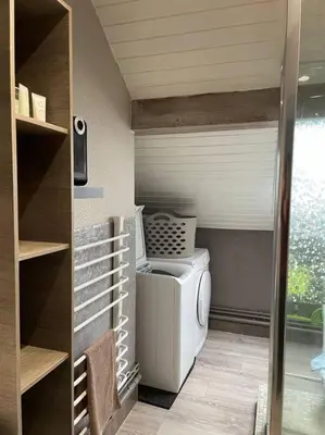 Un ou plusieurs lits dans un hébergement de l'établissement Loft avec jardin