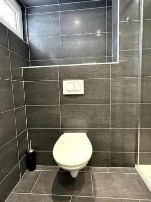 Salle de bains dans l'établissement APT. PRIVÉ «Le skieur» / Accès Ski / Cosy & équipé