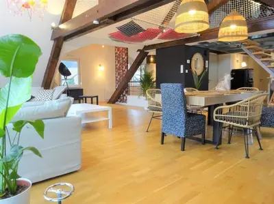 Coin salon dans l'établissement Appartement Panoramique