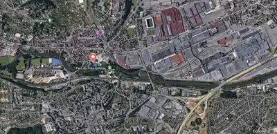 Vue générale sur Montbéliard ou vue de la ville depuis l'appartement