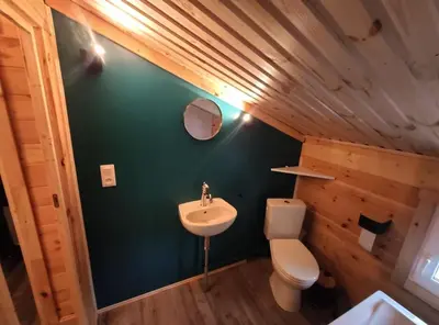 Salle de bains dans l'établissement Chalet Cosy familial avec billard 6 pers près Gerardmer