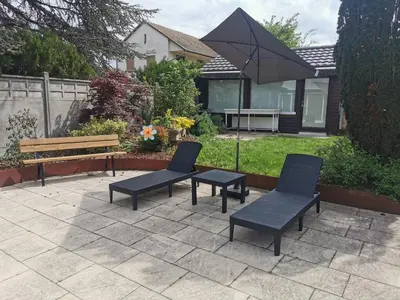 Jardin de l'établissement Gîtes Le P'tit Paradis du Ried
