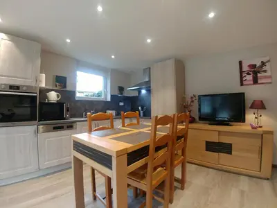 Cuisine ou kitchenette dans l'établissement Gîtes Le P'tit Paradis du Ried