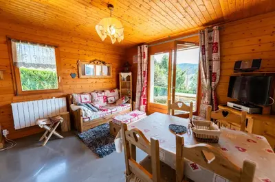 Télévision ou salle de divertissement dans l'établissement Cosy and exotic apartment - view on the lake