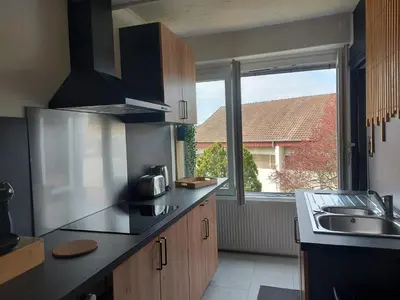 Cuisine ou kitchenette dans l'établissement Appart'Hotel la Savoureuse