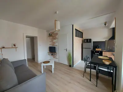 Cuisine ou kitchenette dans l'établissement Appart'Hotel la Savoureuse